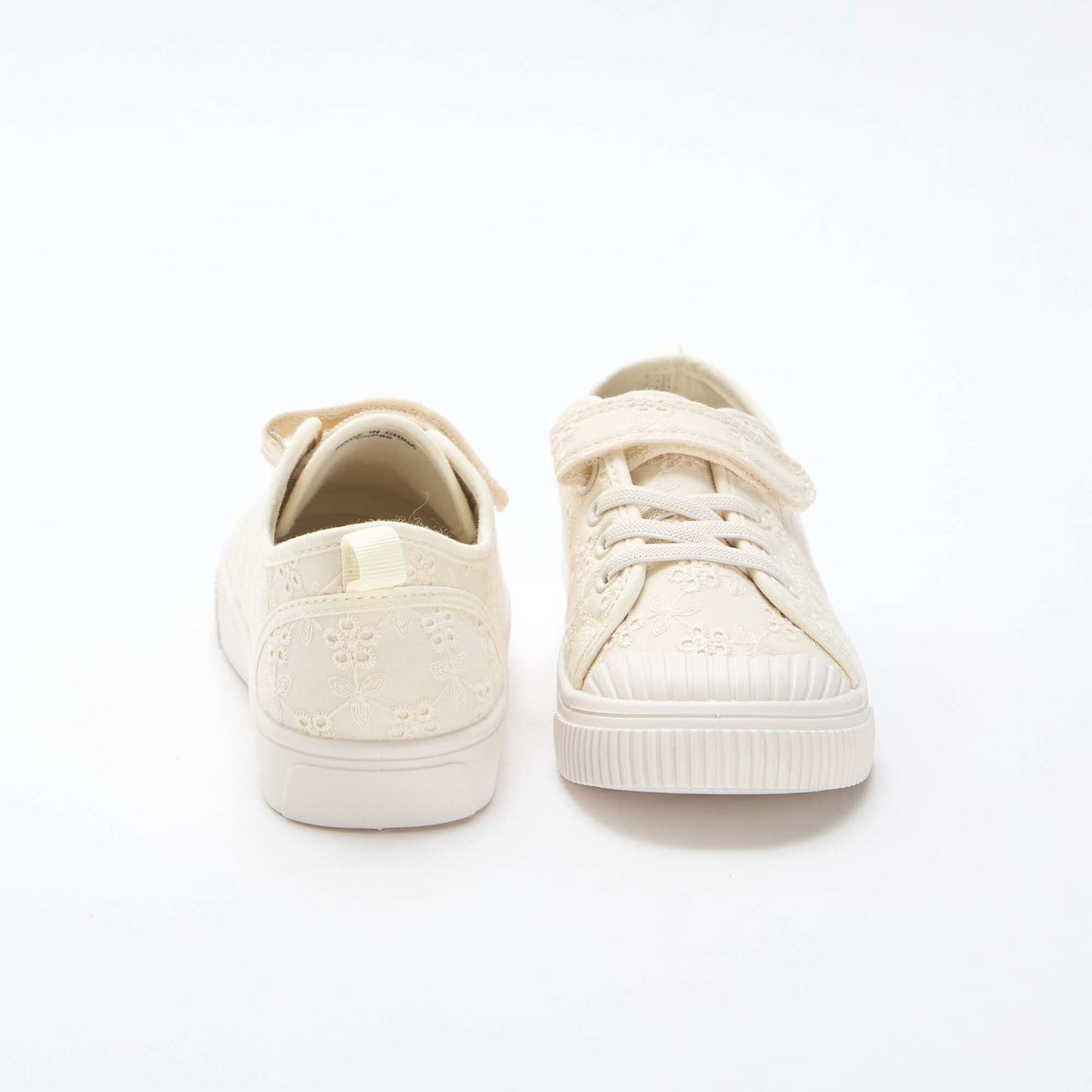 Checkerboard Print Canvas Sneakers BEIGE