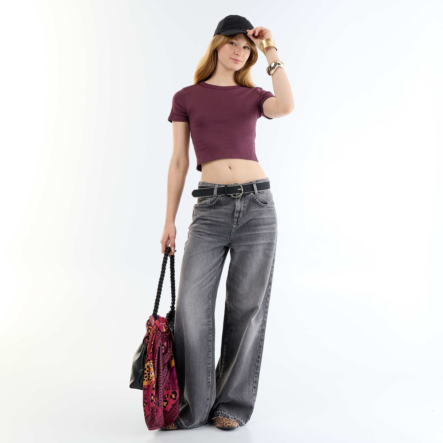 Basic Crop Top T-Shirt PURPLE