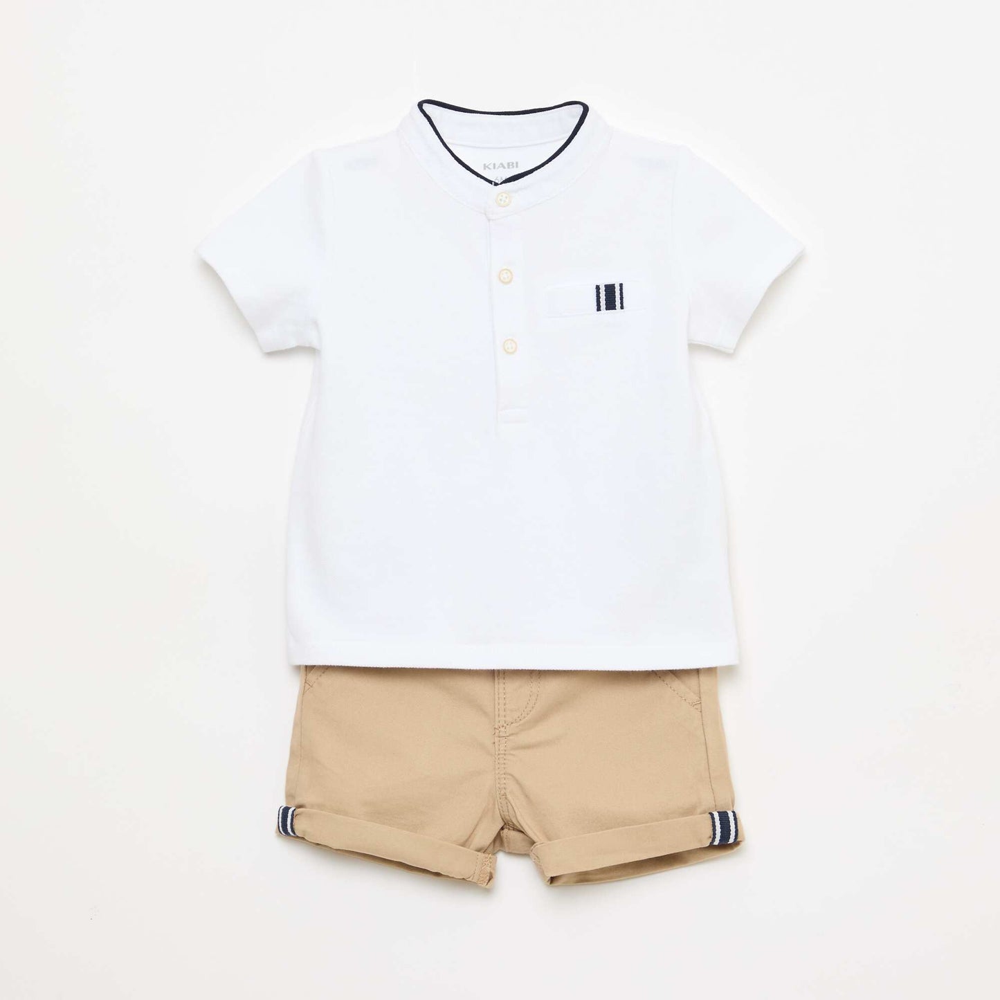 პოლო და შორტი კომპლექტი - 2 ცალი თეთრი