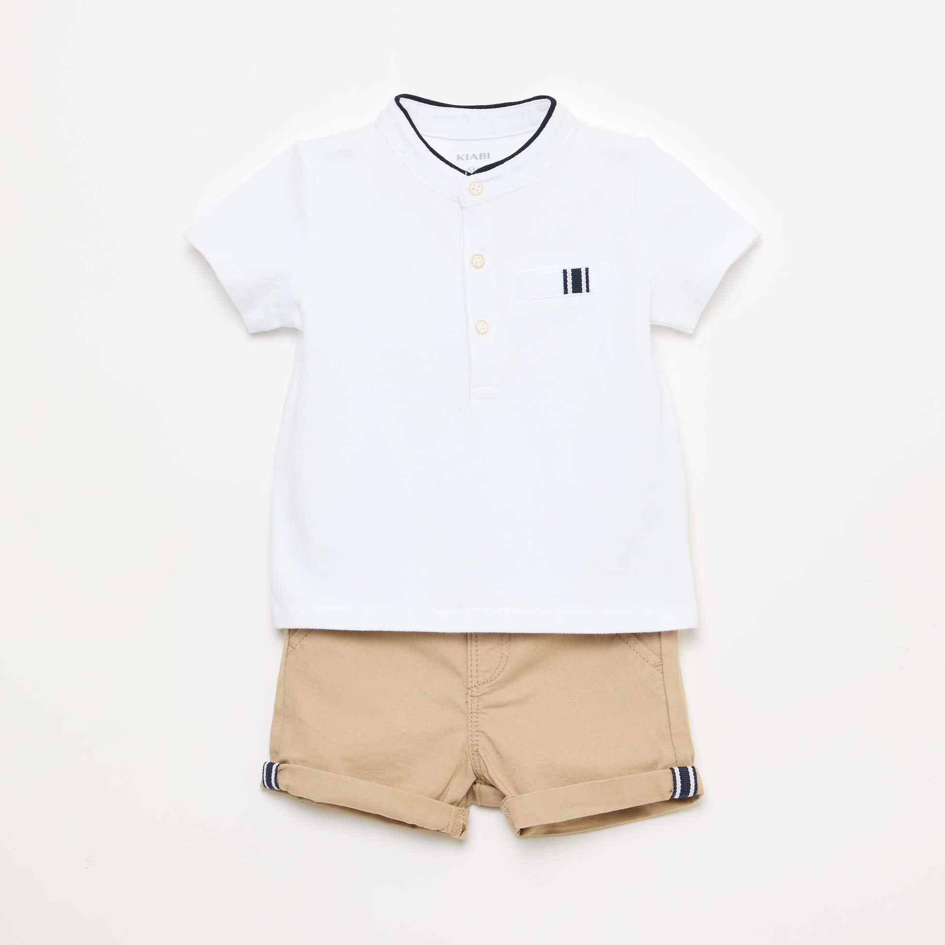 პოლო და შორტი კომპლექტი - 2 ცალი თეთრი