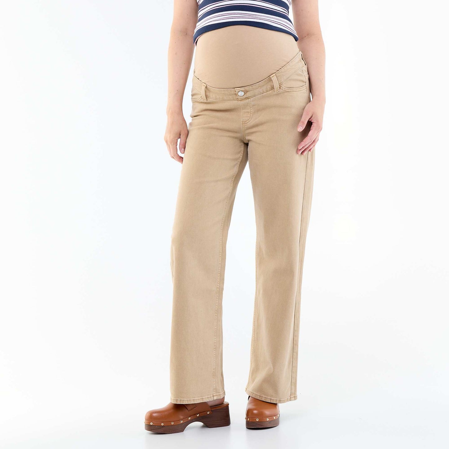 Maternity wide leg trousers BEIGE