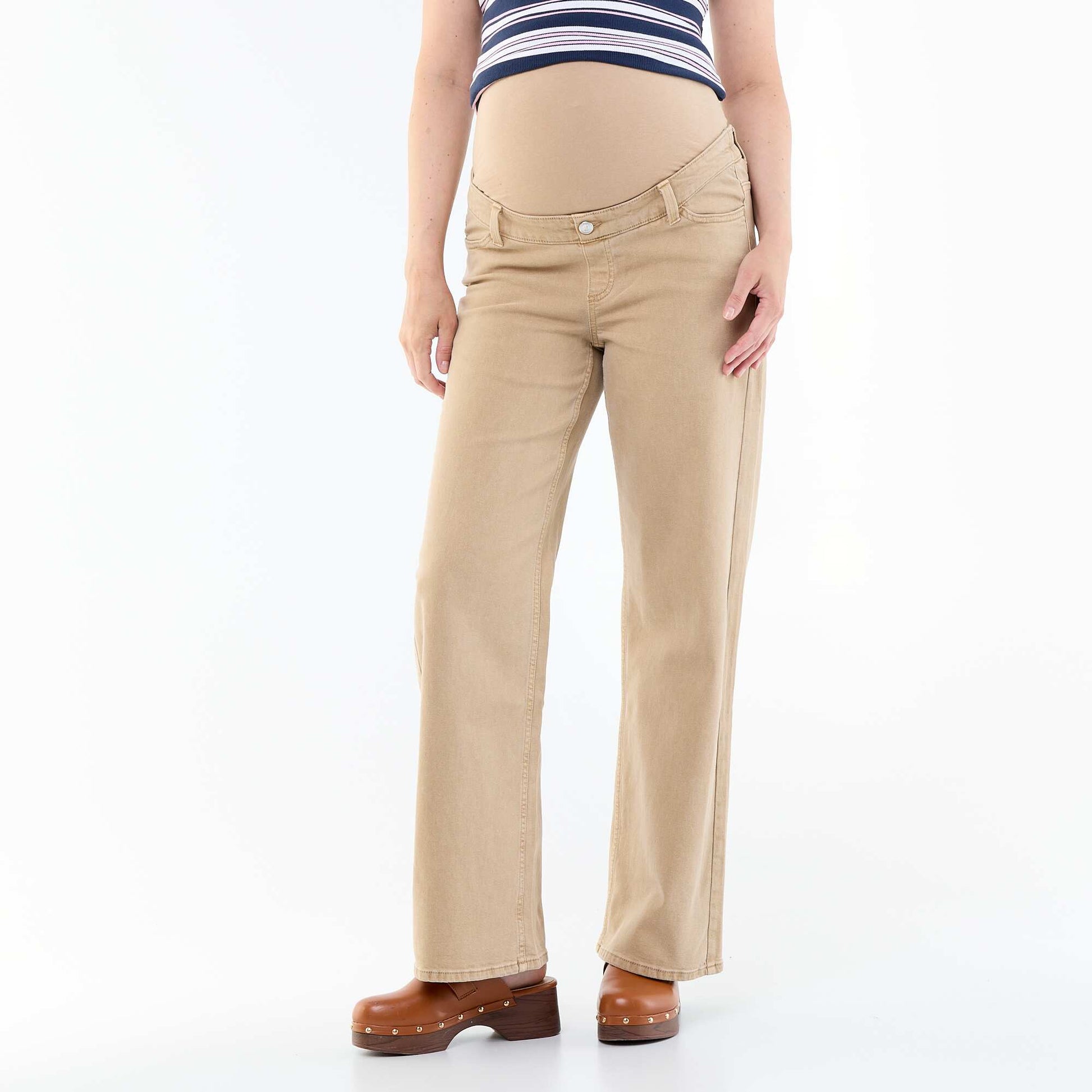Maternity wide leg trousers BEIGE