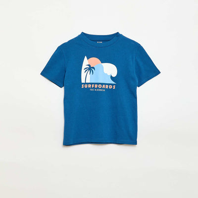 პრინტიანი მოკლემკლავიანი მაისური ლურჯი