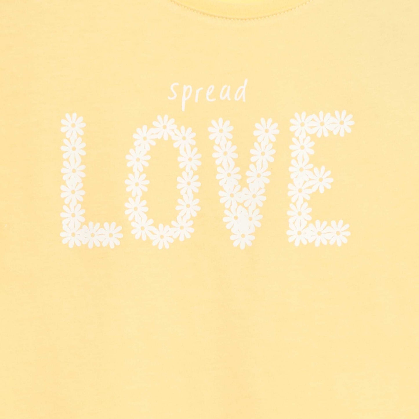 Message print short-sleeved T-shirt YELLOW