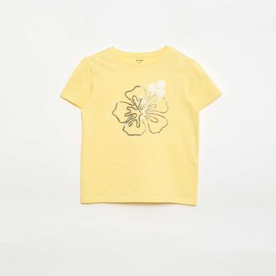 Short-sleeved T-shirt with design YELLOW