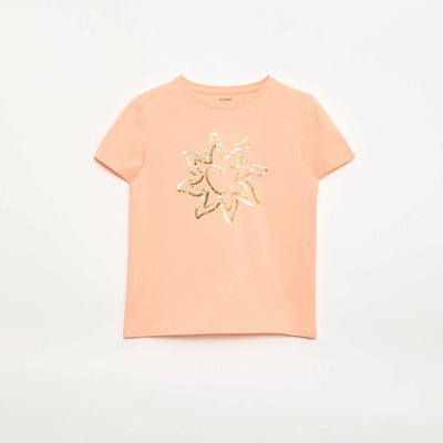 Short-sleeved T-shirt with design ORANGE