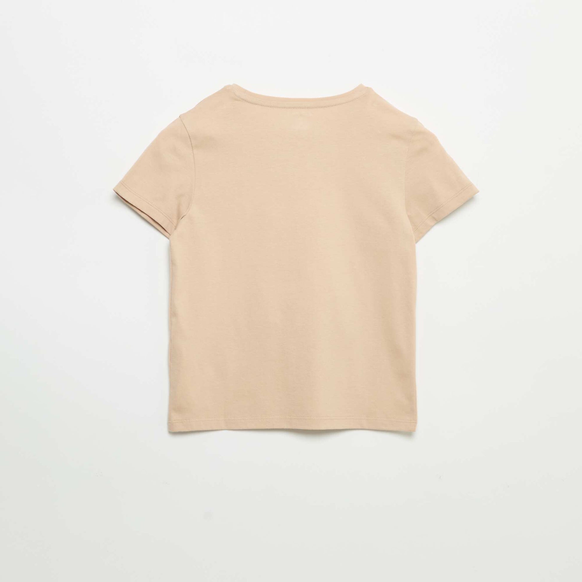 Short-sleeved T-shirt with design BEIGE