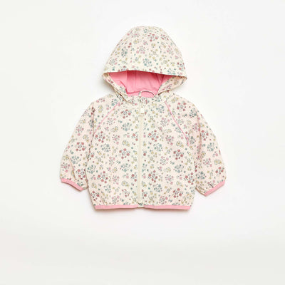 Hooded Windbreaker Jacket WHITE