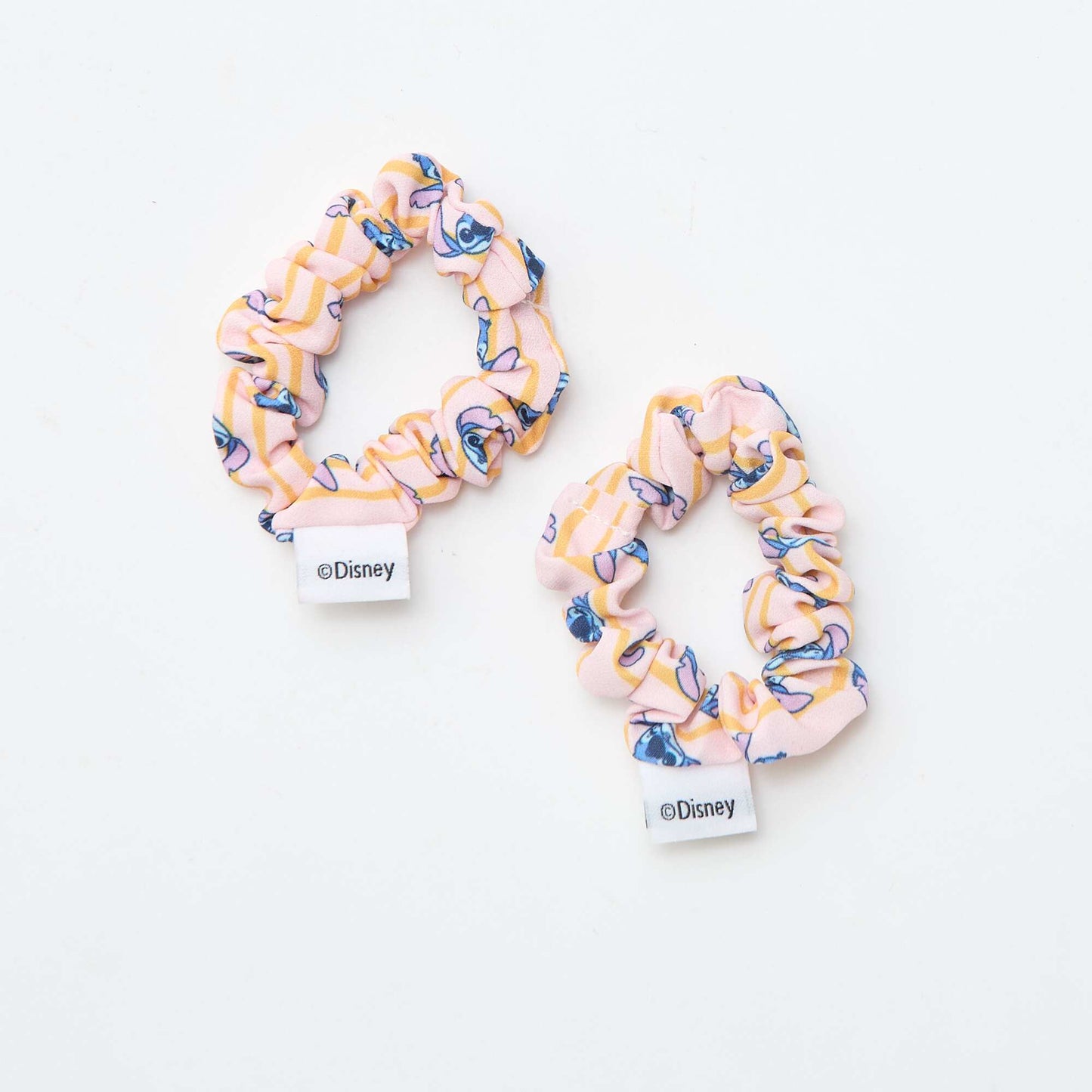 Set of 4 Hair Clips + 2 Hair Ties 'Stitch' PINK