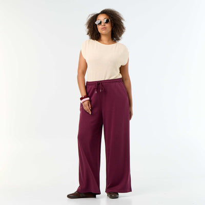 Wide-leg plain joggers PINK