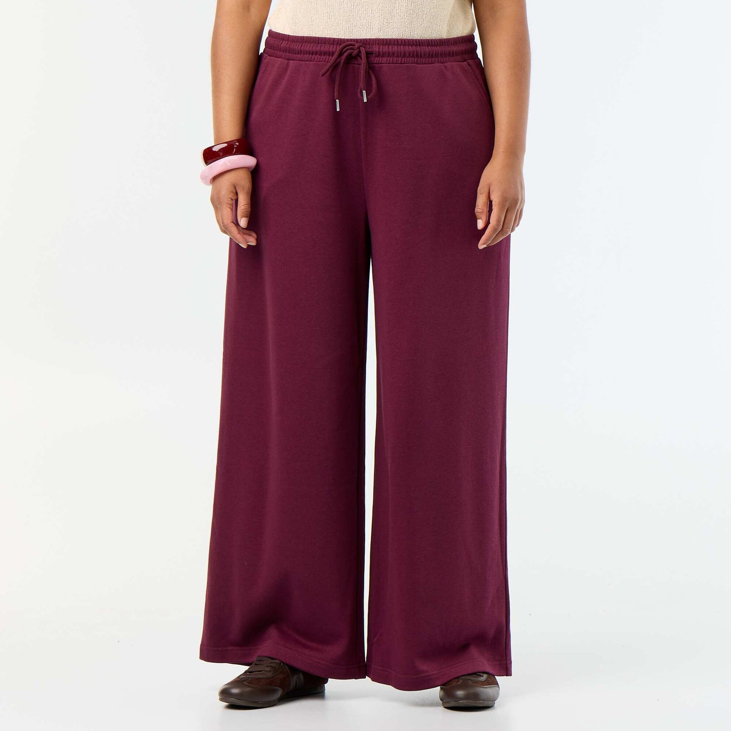 Wide-leg plain joggers PINK