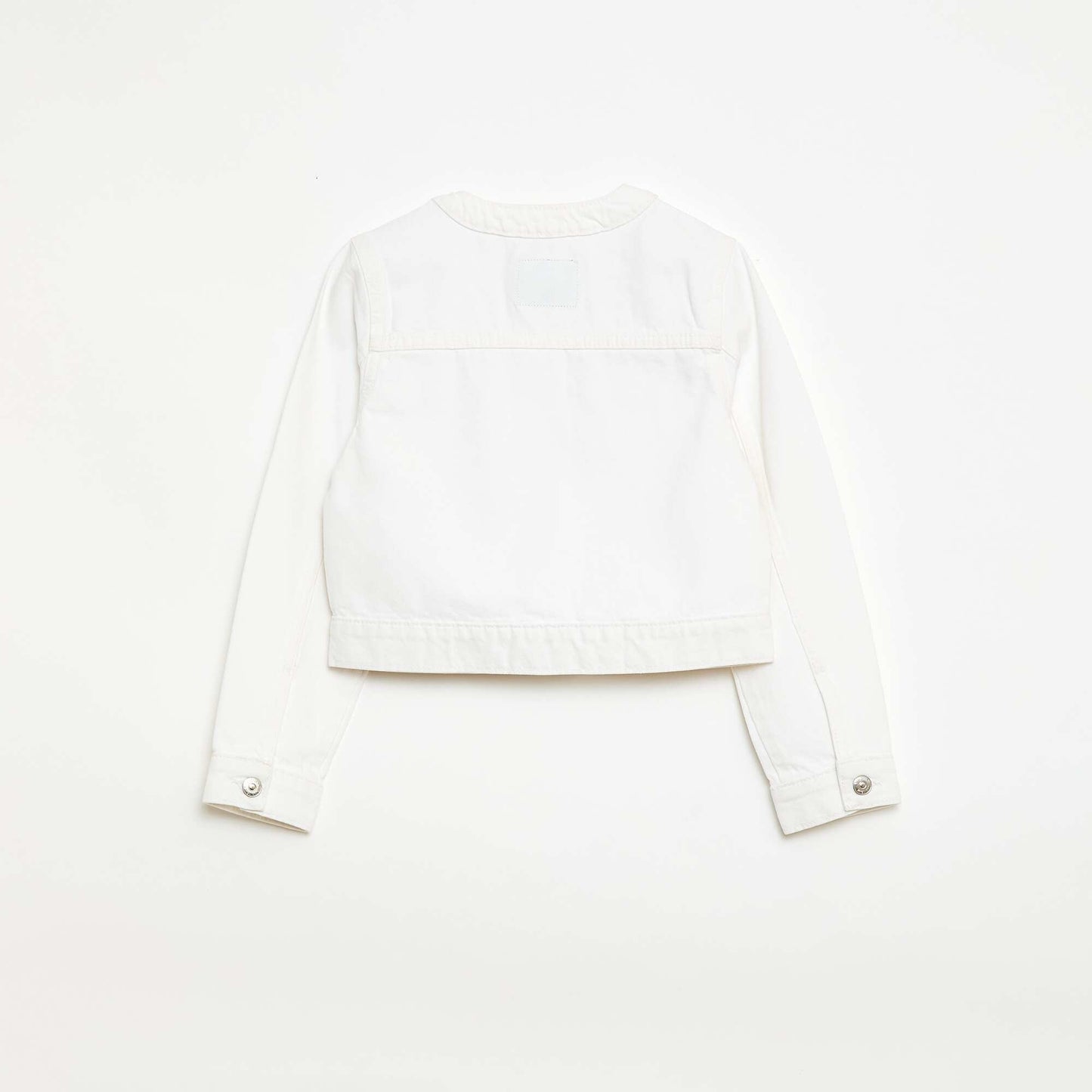 Round Neck Denim Jacket WHITE
