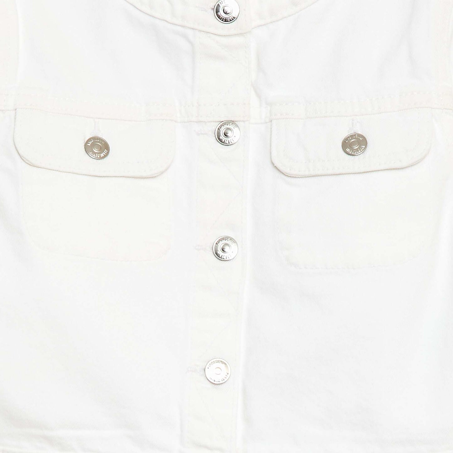 Round Neck Denim Jacket WHITE