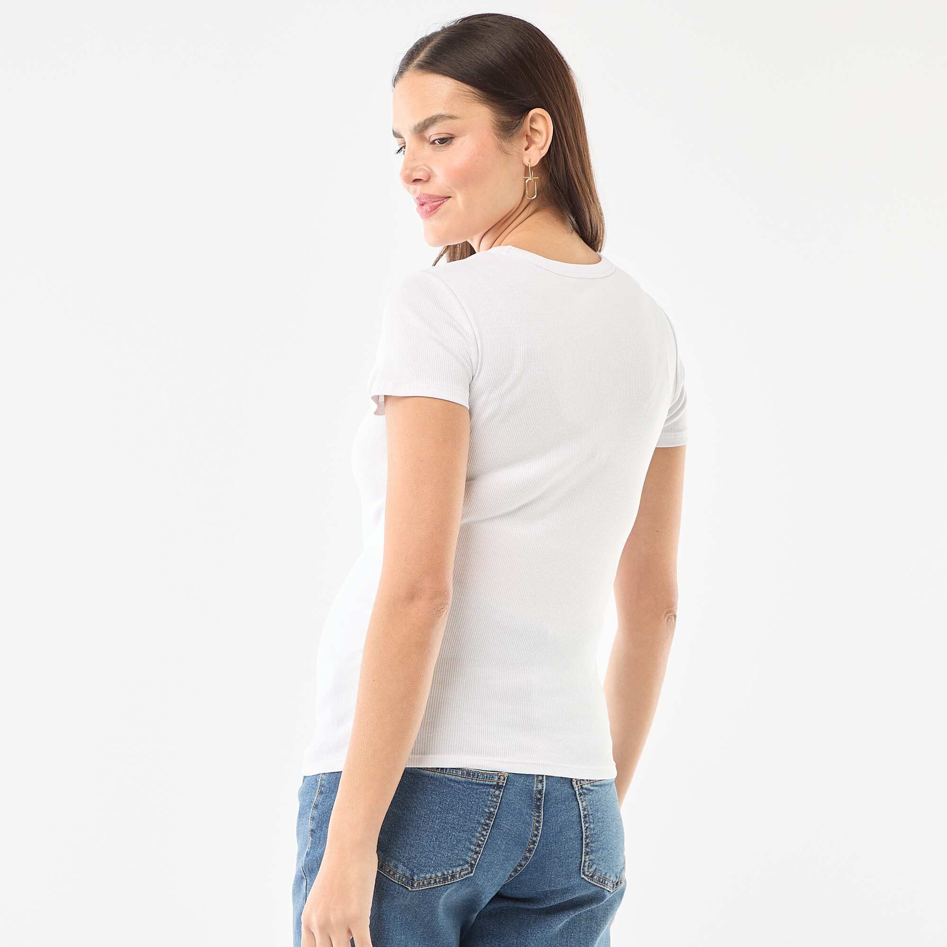 Ribbed Maternity T-shirt WHITE