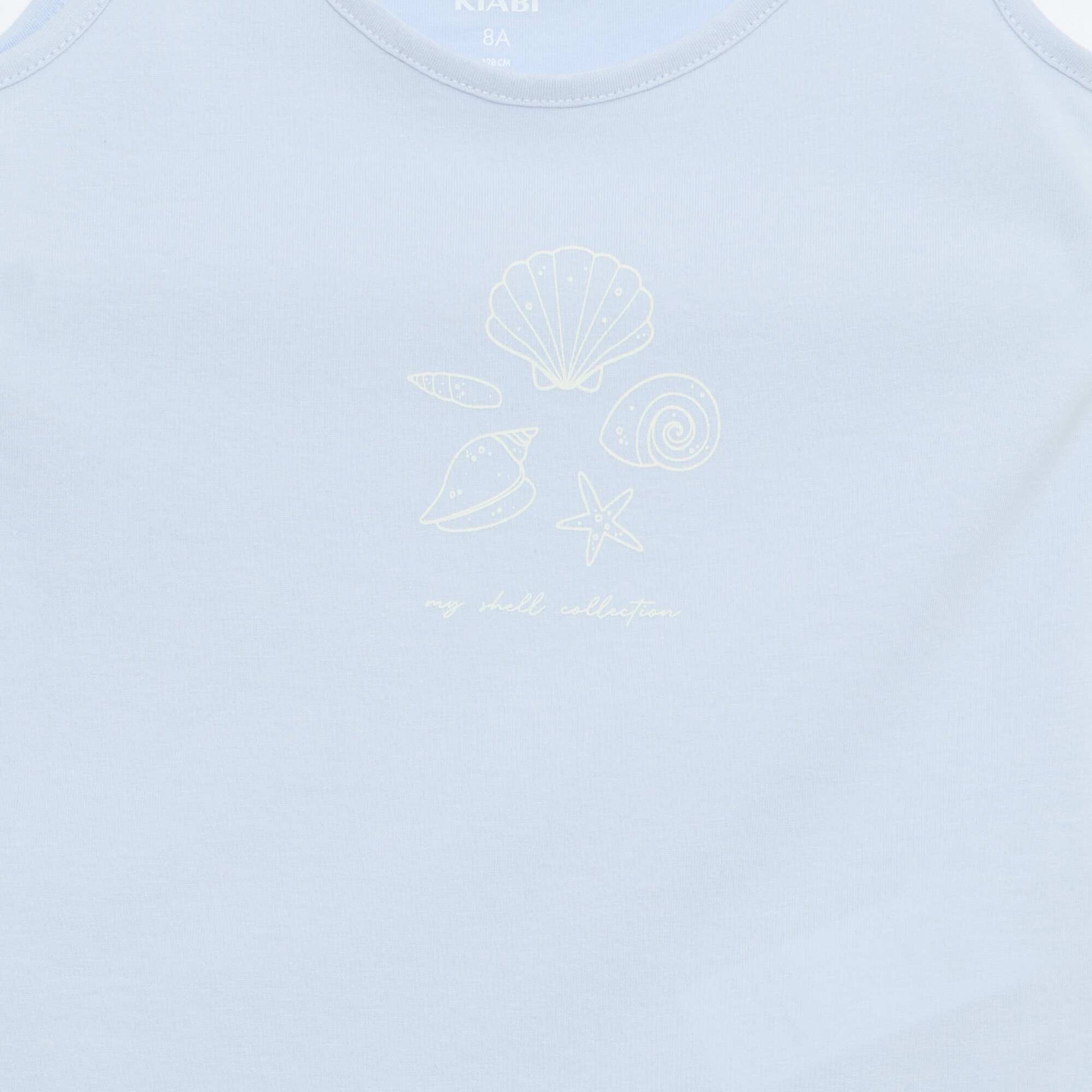 2 ნაწილიანი მოკლე პიჟამოს კომპლექტი: ზედა და შორტი ლურჯი