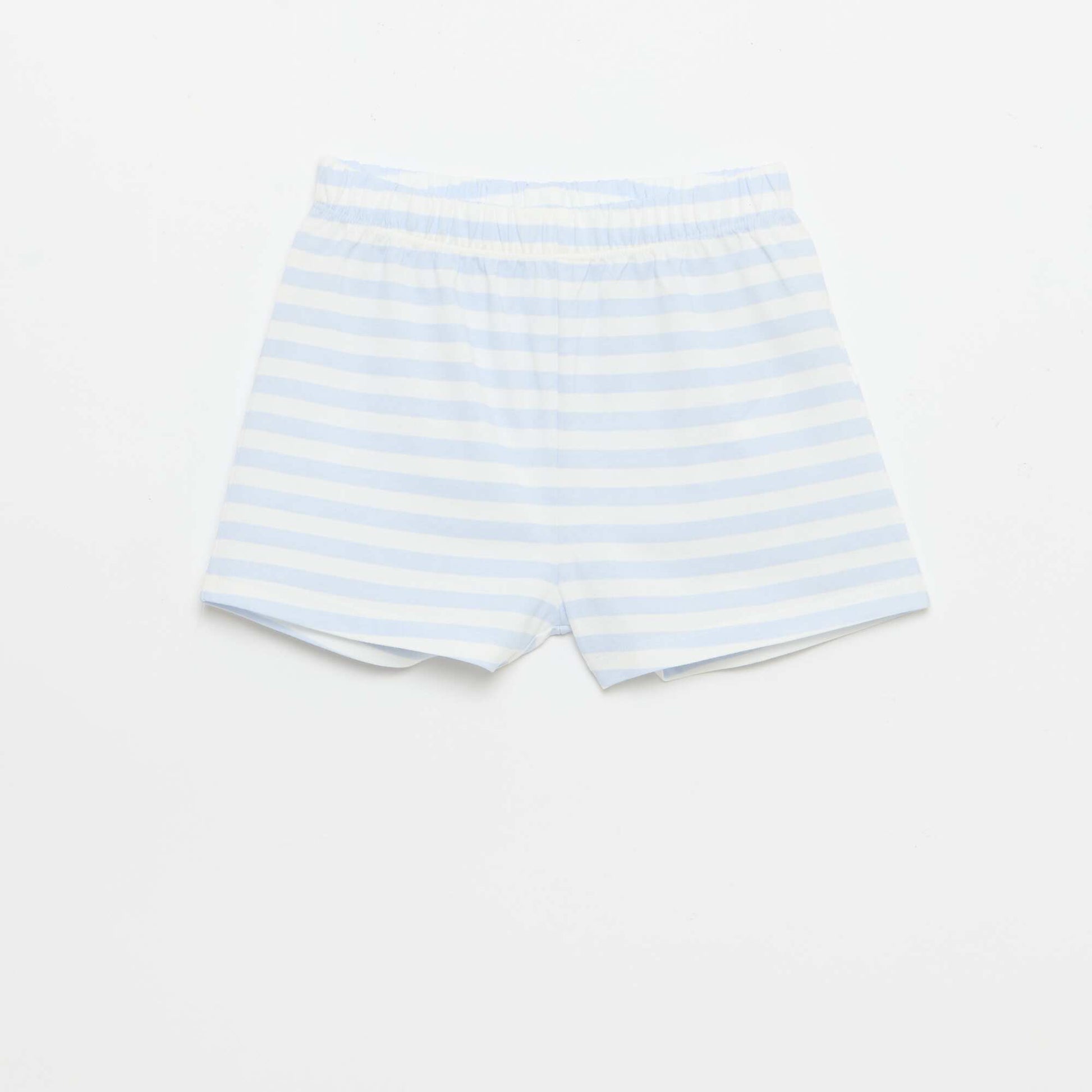 2 ნაწილიანი მოკლე პიჟამოს კომპლექტი: ზედა და შორტი ლურჯი