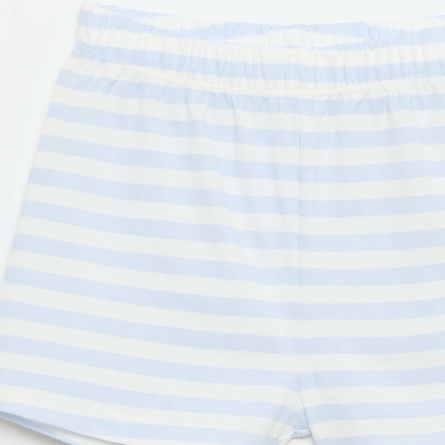 2 ნაწილიანი მოკლე პიჟამოს კომპლექტი: ზედა და შორტი ლურჯი