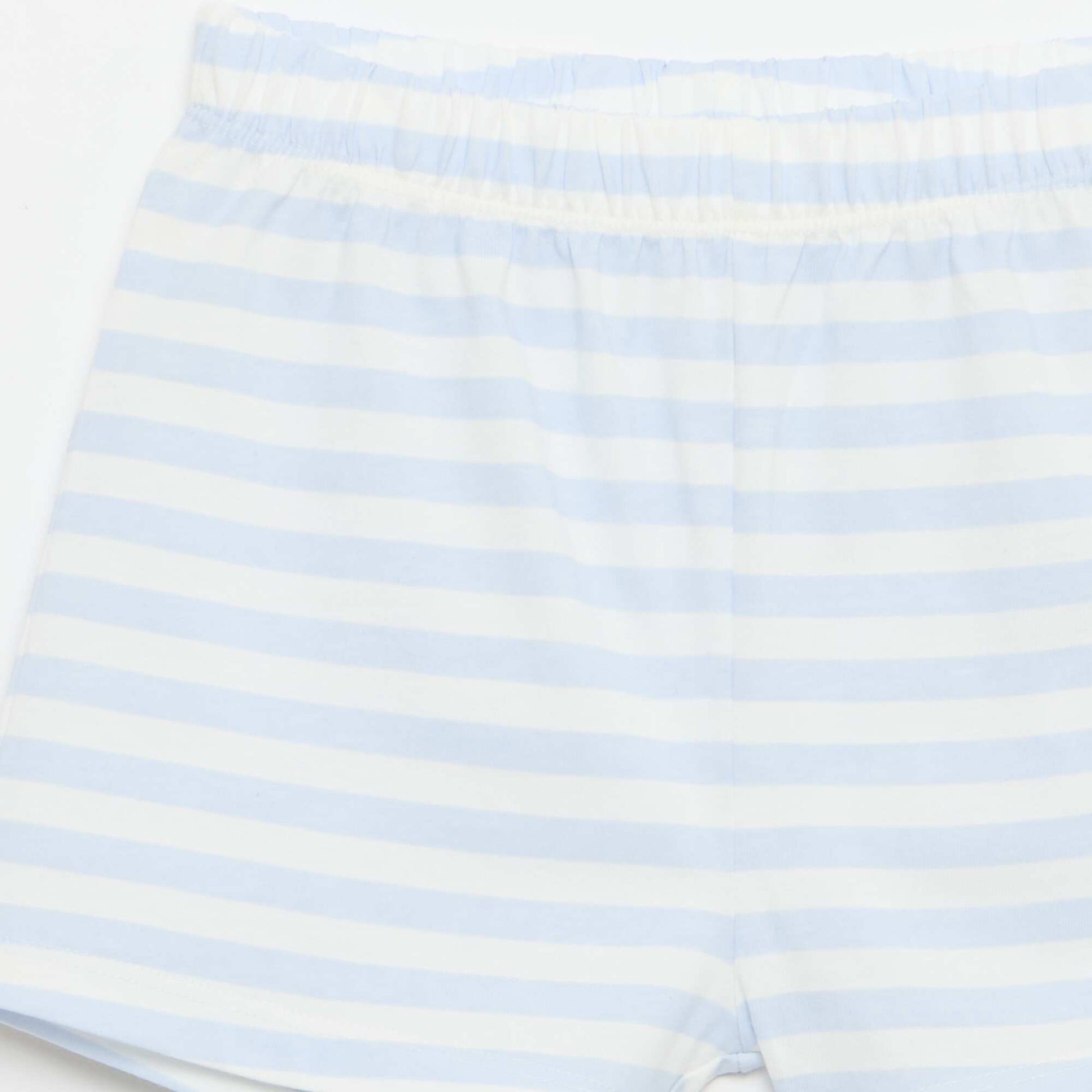 2 ნაწილიანი მოკლე პიჟამოს კომპლექტი: ზედა და შორტი ლურჯი