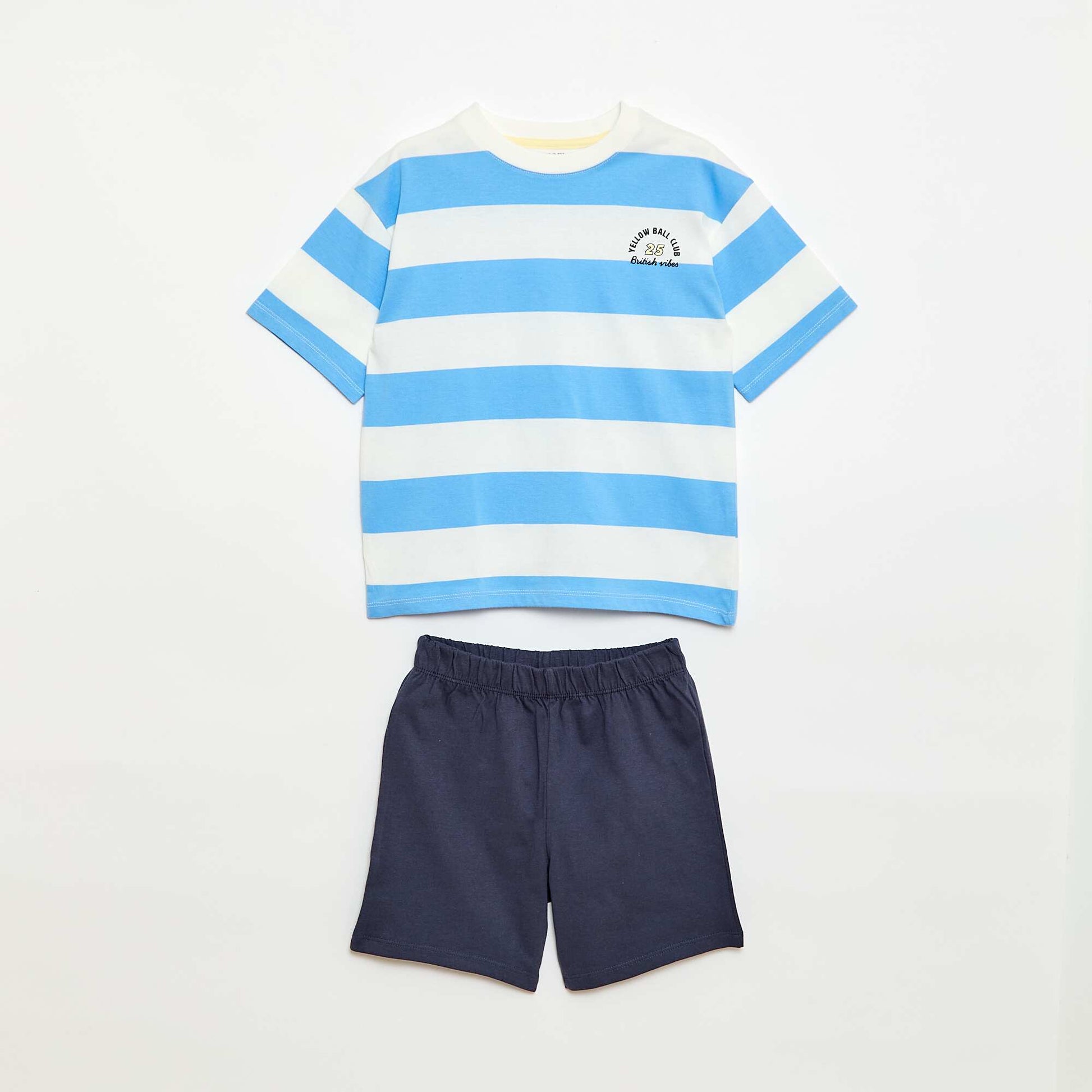 2-piece short pajama set: T-shirt and shorts BLUE