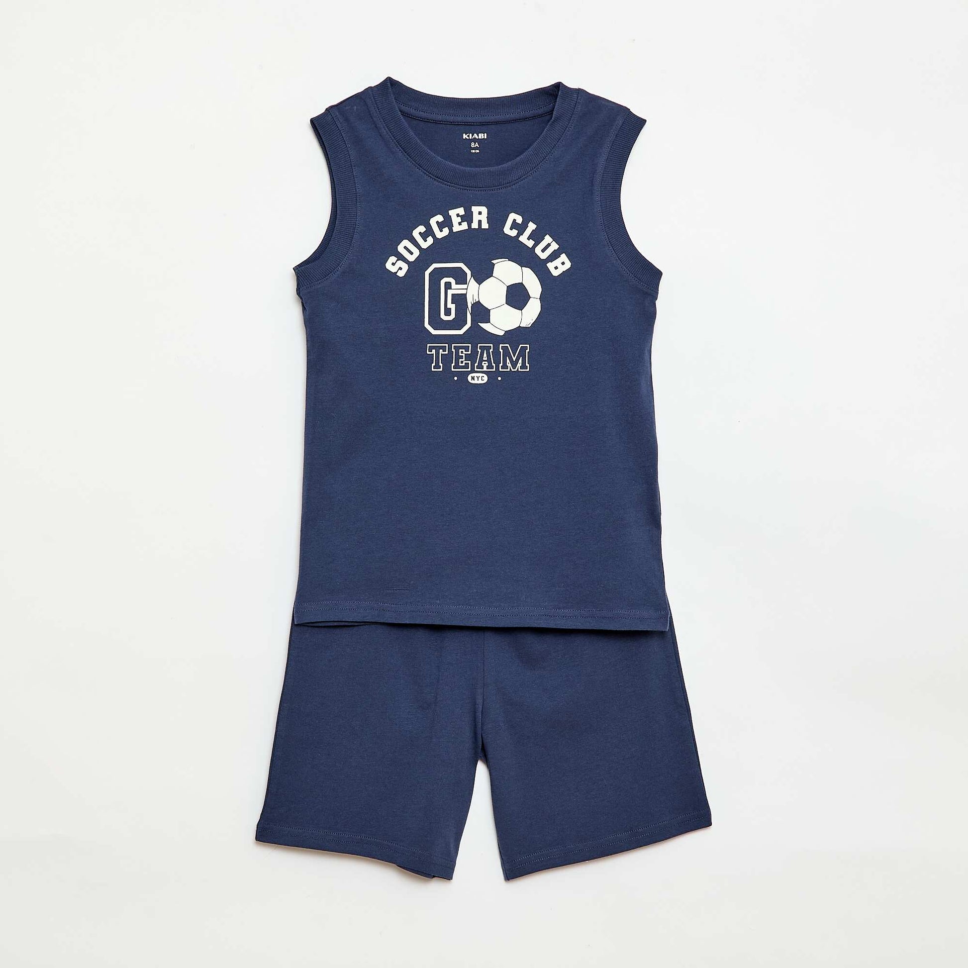 2-ნაწილიანი ზედა და შორტი პიჟამის კომპლექტი ლურჯი