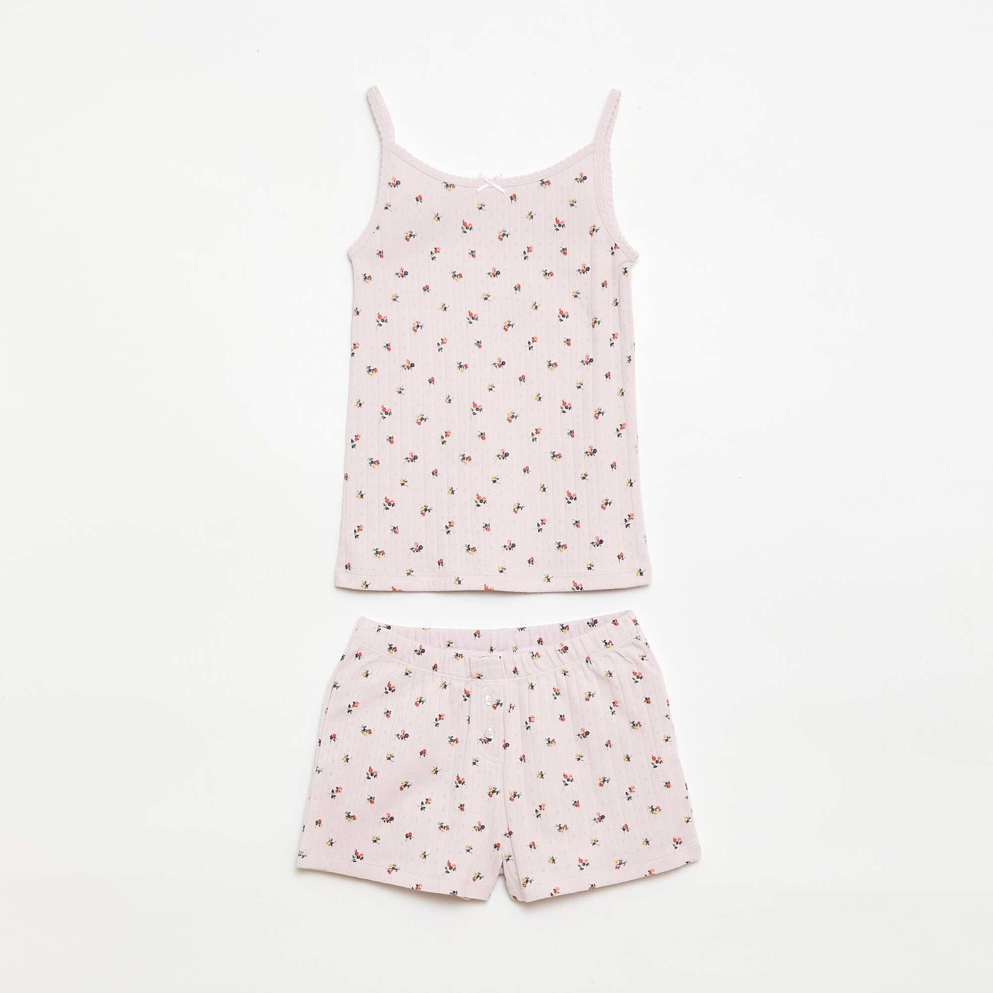 Patterned Tank Top & Shorts Pajama Set - 2 Pieces PURPLE