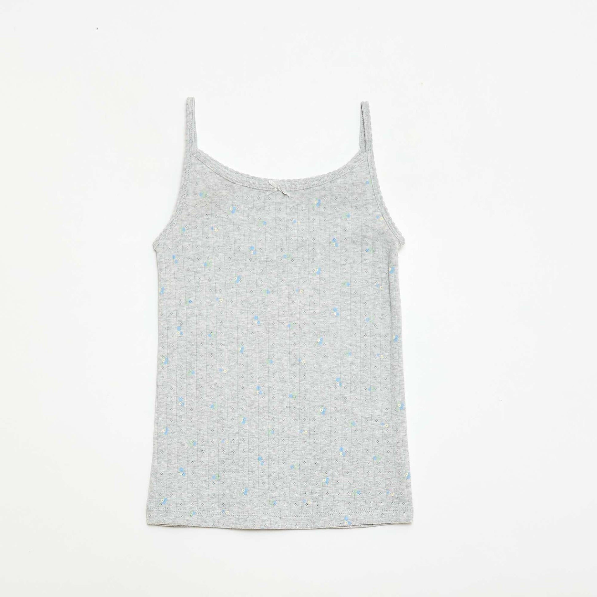 Patterned Tank Top & Shorts Pajama Set - 2 Pieces GREY
