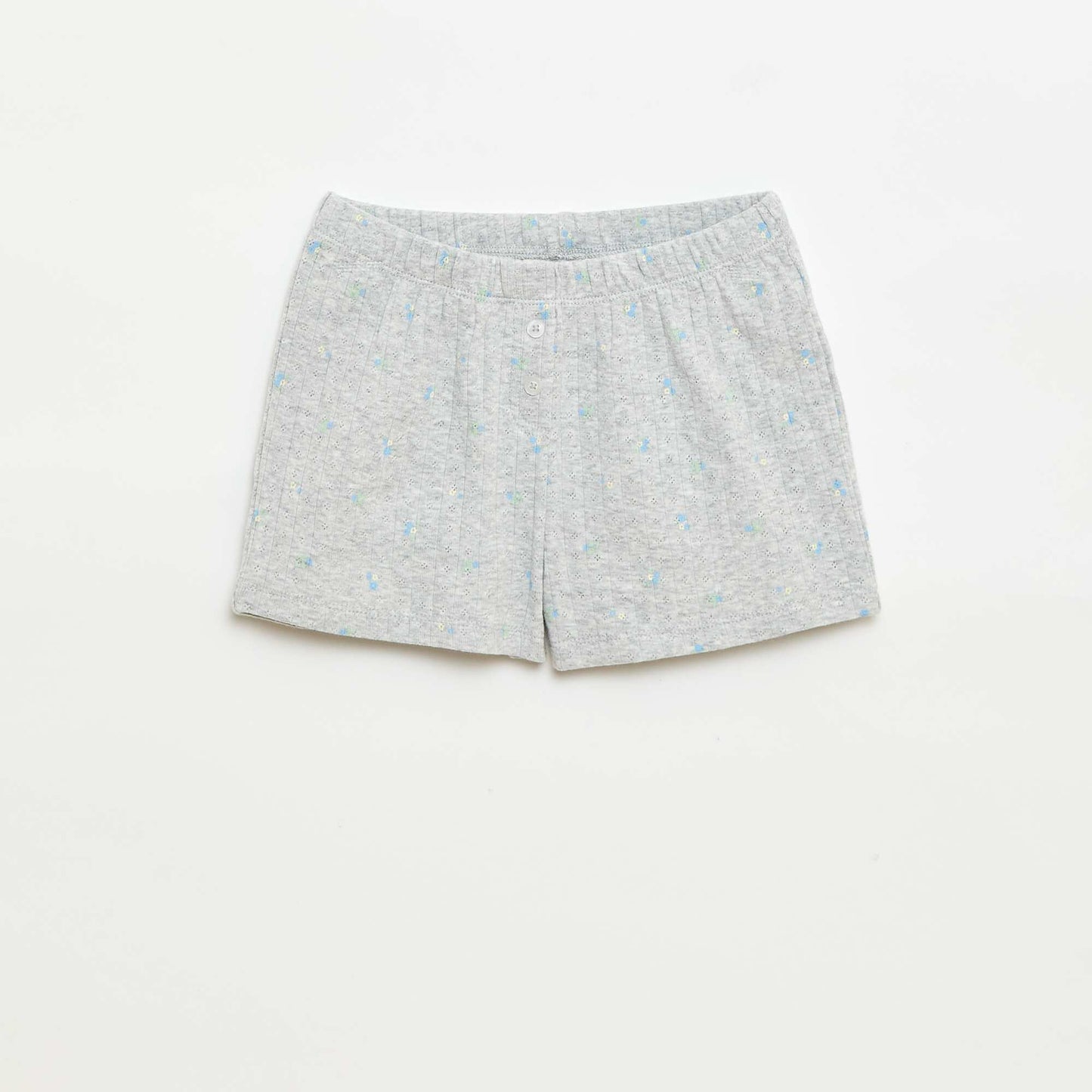 Patterned Tank Top & Shorts Pajama Set - 2 Pieces GREY