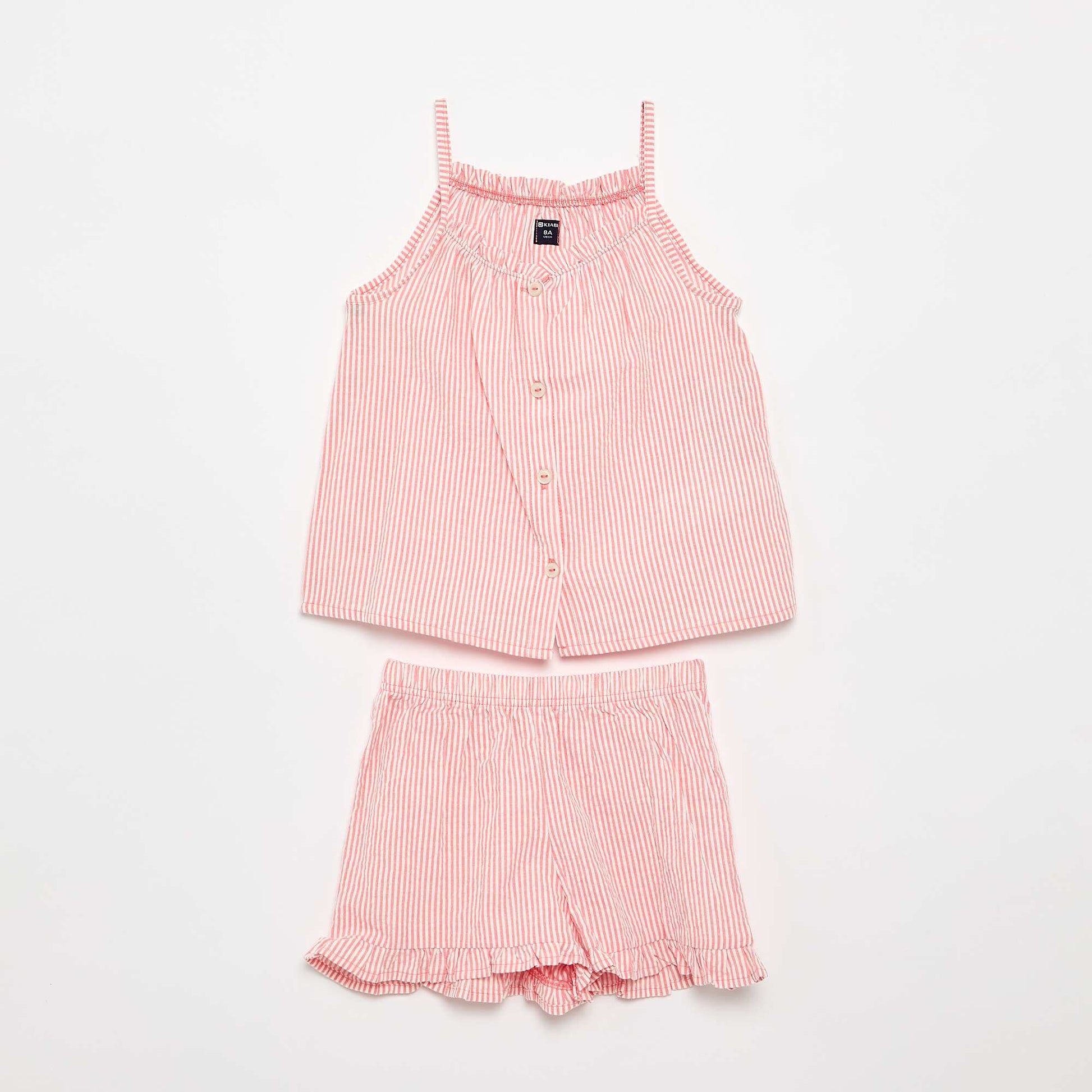 Gingham Tank Top & Shorts Pajama Set - 2 Piece RED