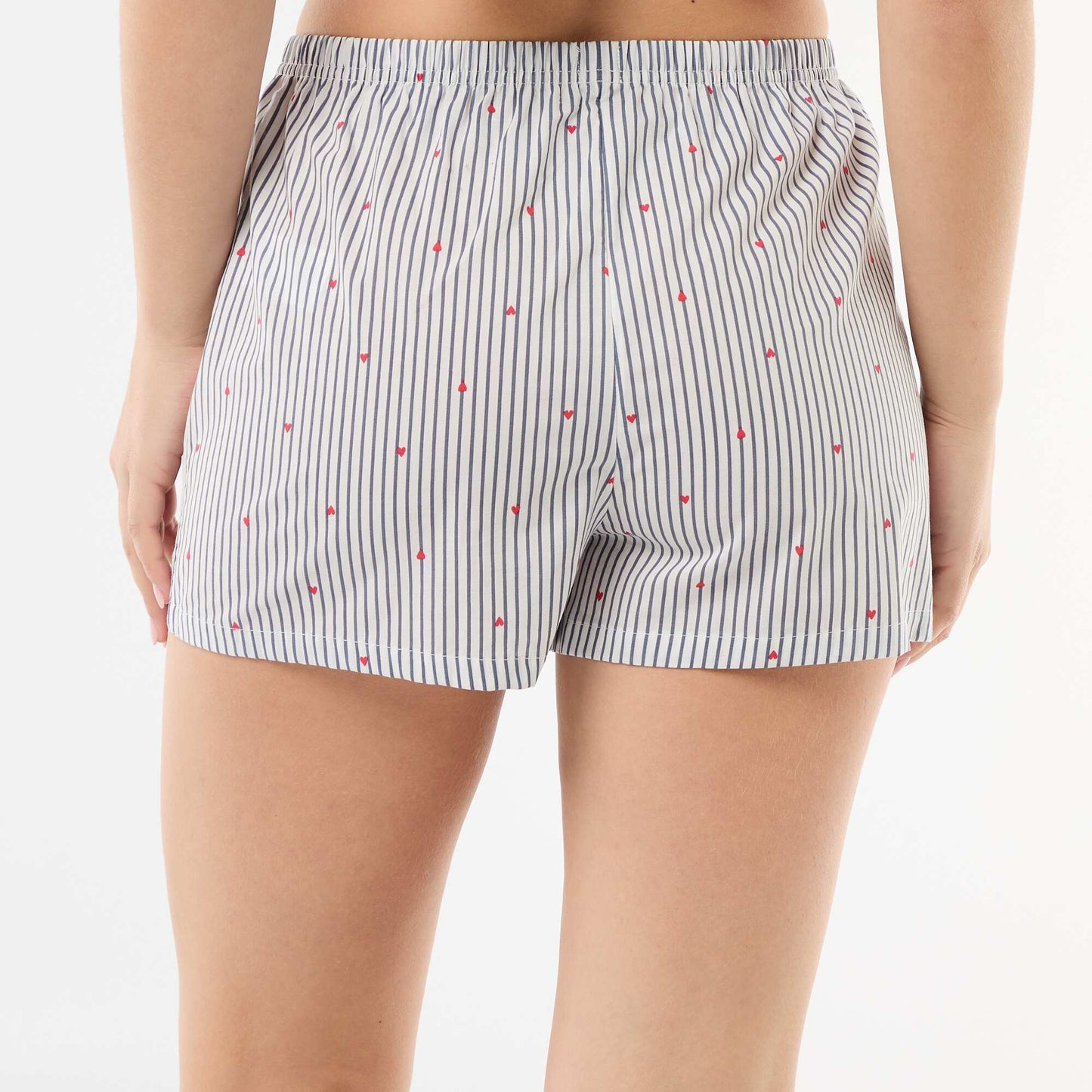 Striped All-Over Print Elasticated Shorts BLUE