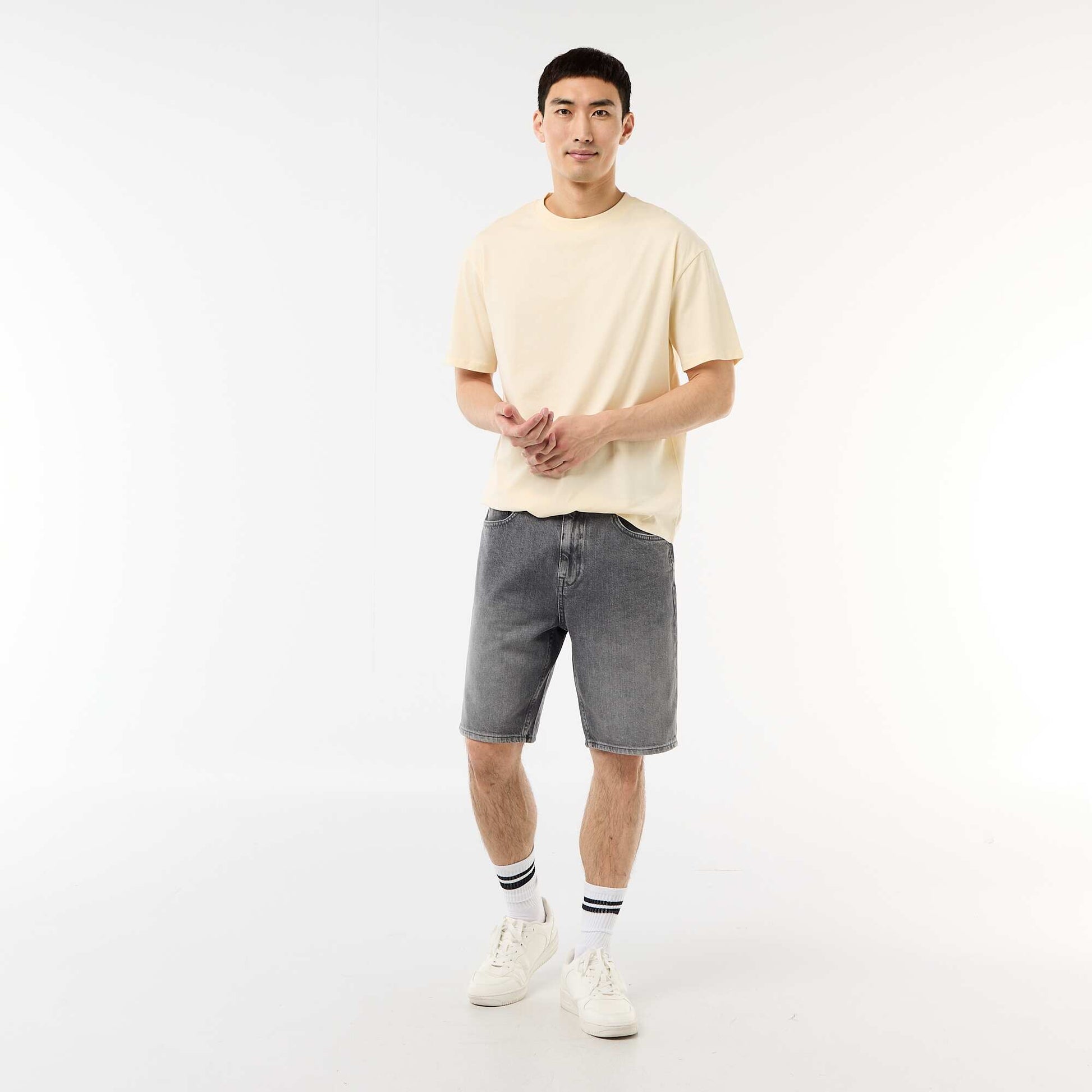 Comfort Fit / Oversized Plain T-shirt BEIGE
