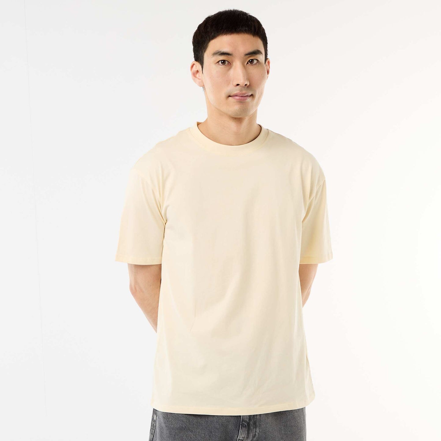 Comfort Fit / Oversized Plain T-shirt BEIGE