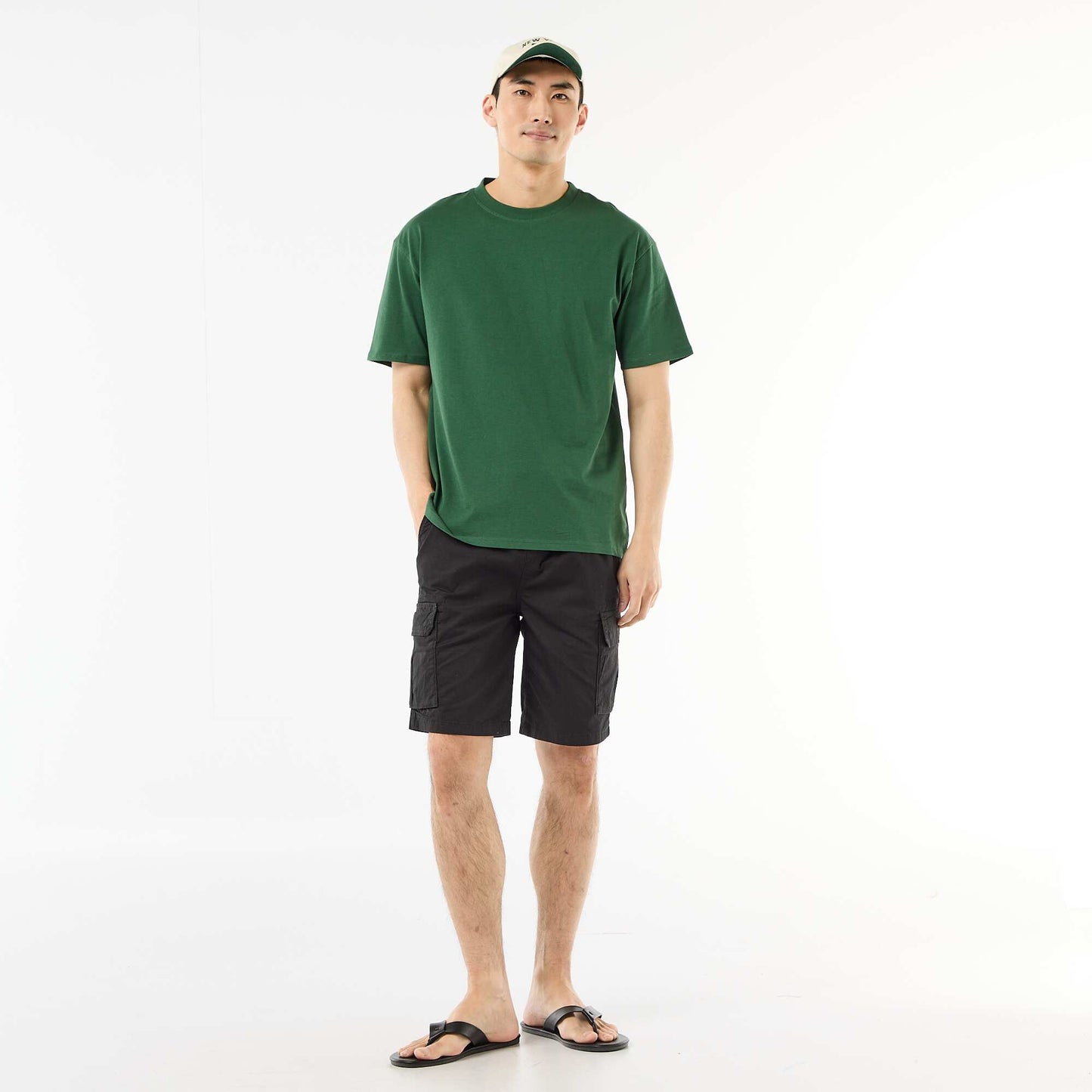 Comfort Fit / Oversized Plain T-shirt GREEN