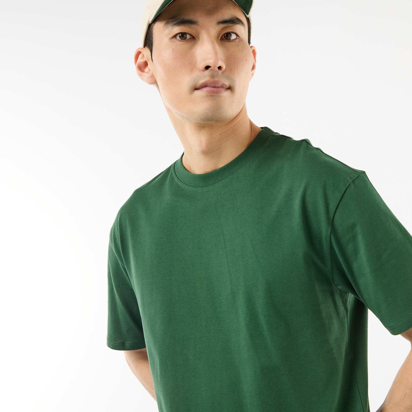 Comfort Fit / Oversized Plain T-shirt GREEN