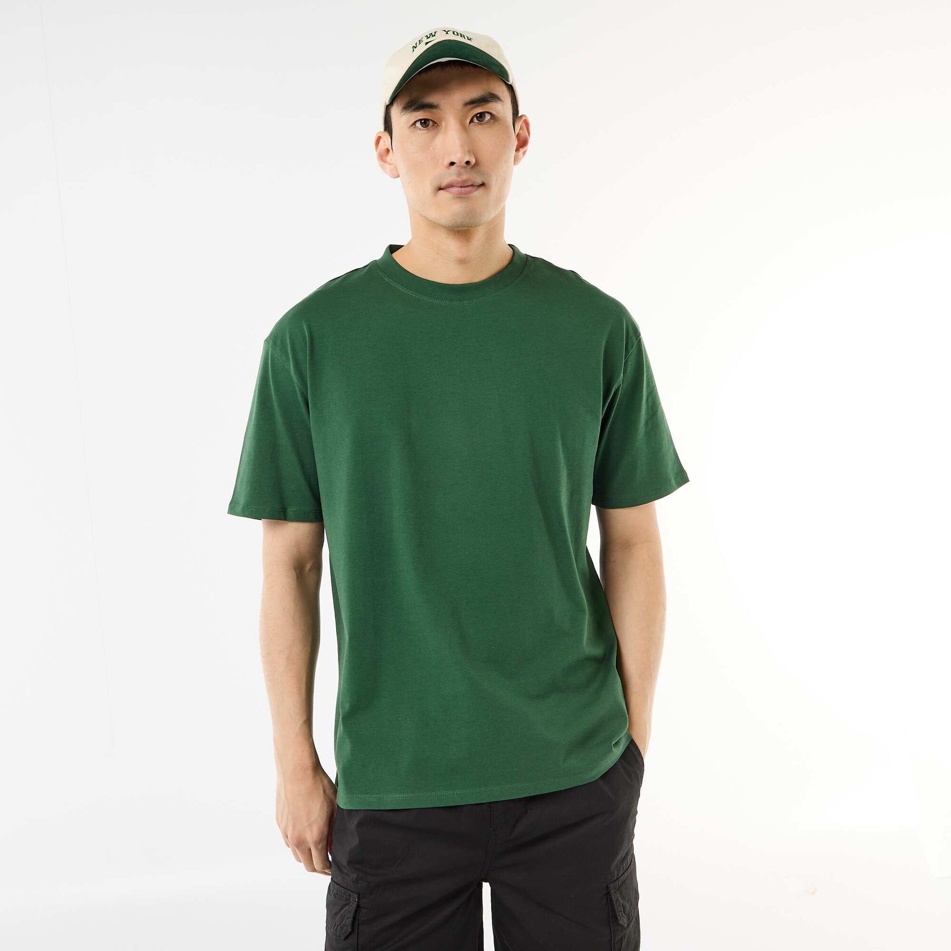 Comfort Fit / Oversized Plain T-shirt GREEN
