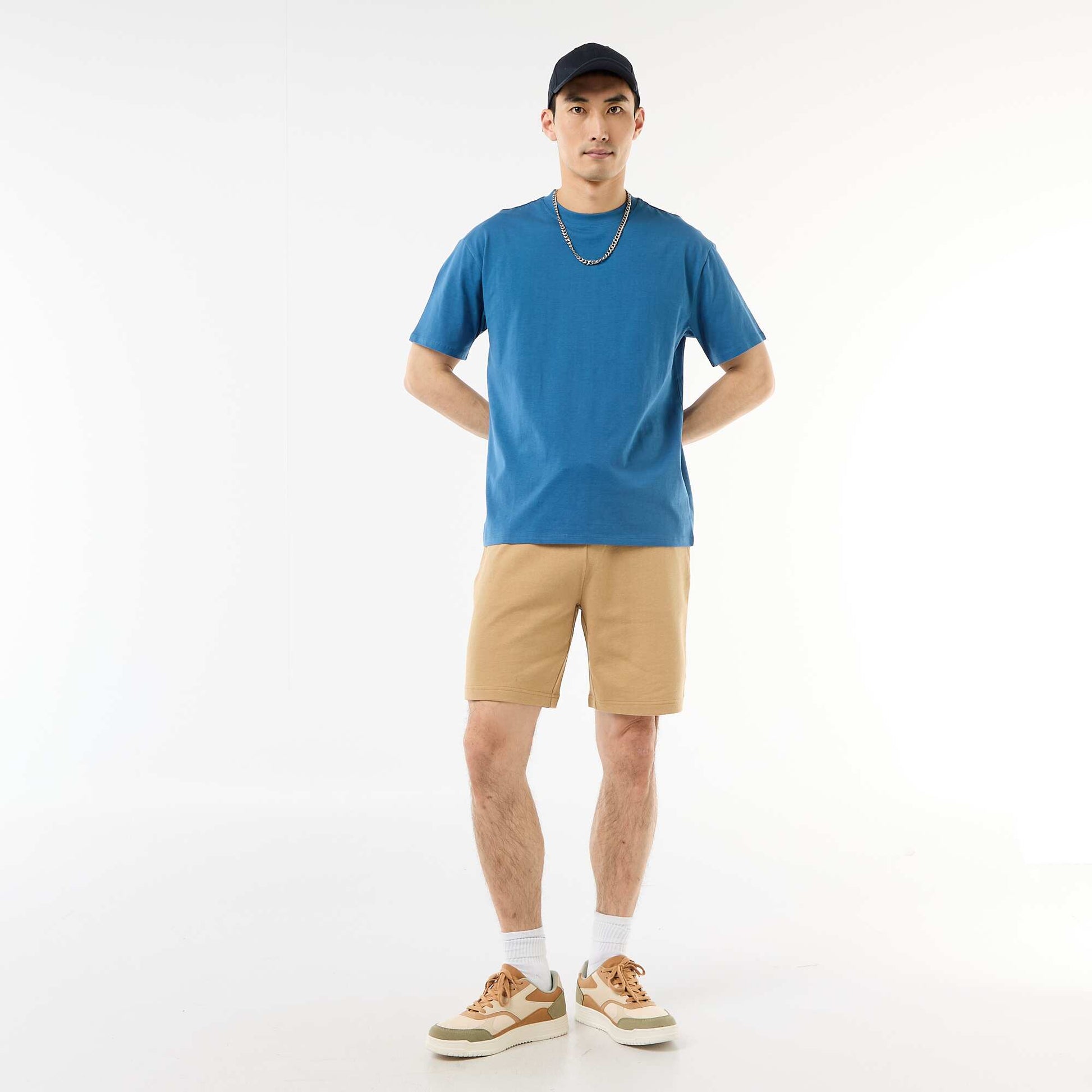 Comfort Fit / Oversized Plain T-shirt BLUE