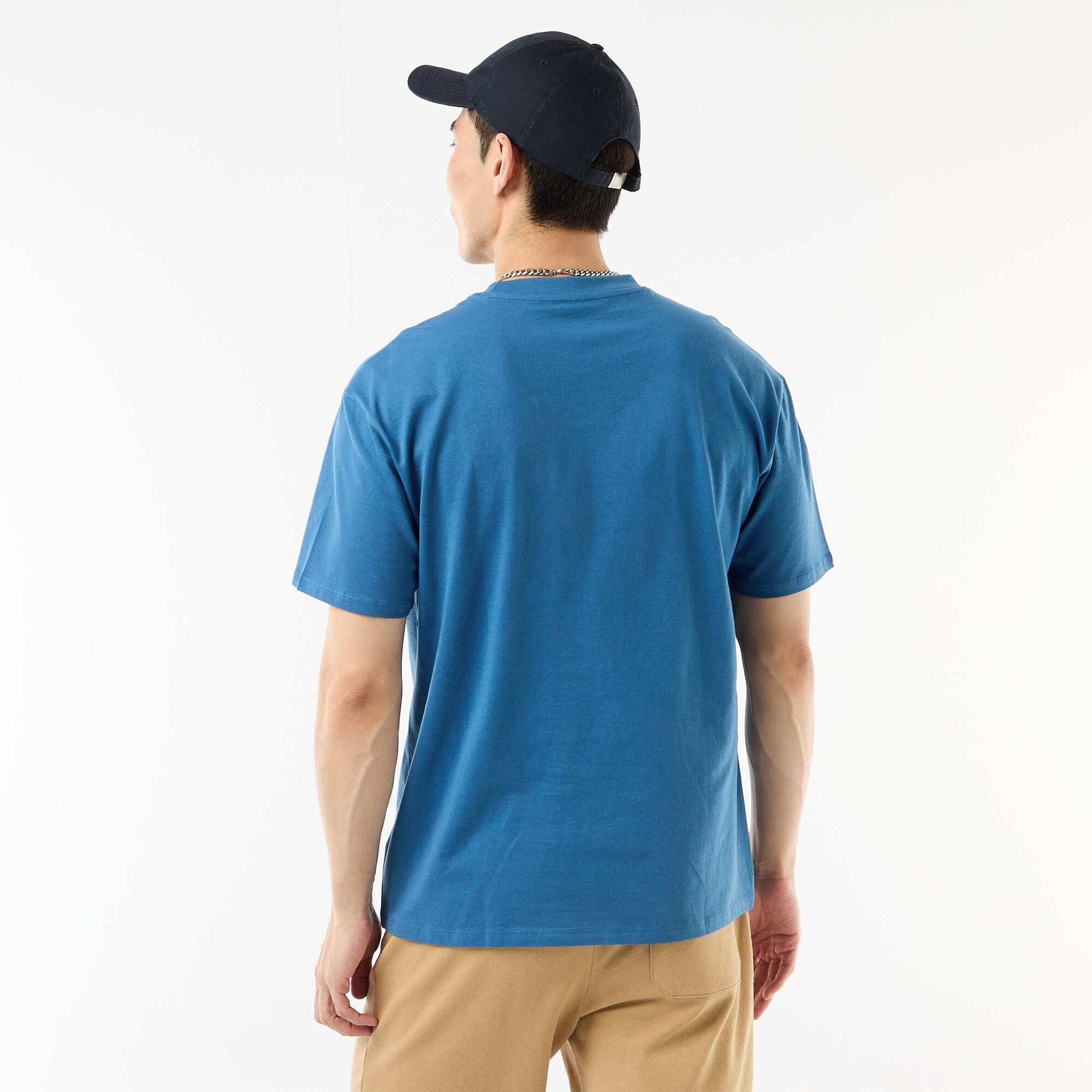 Comfort Fit / Oversized Plain T-shirt BLUE