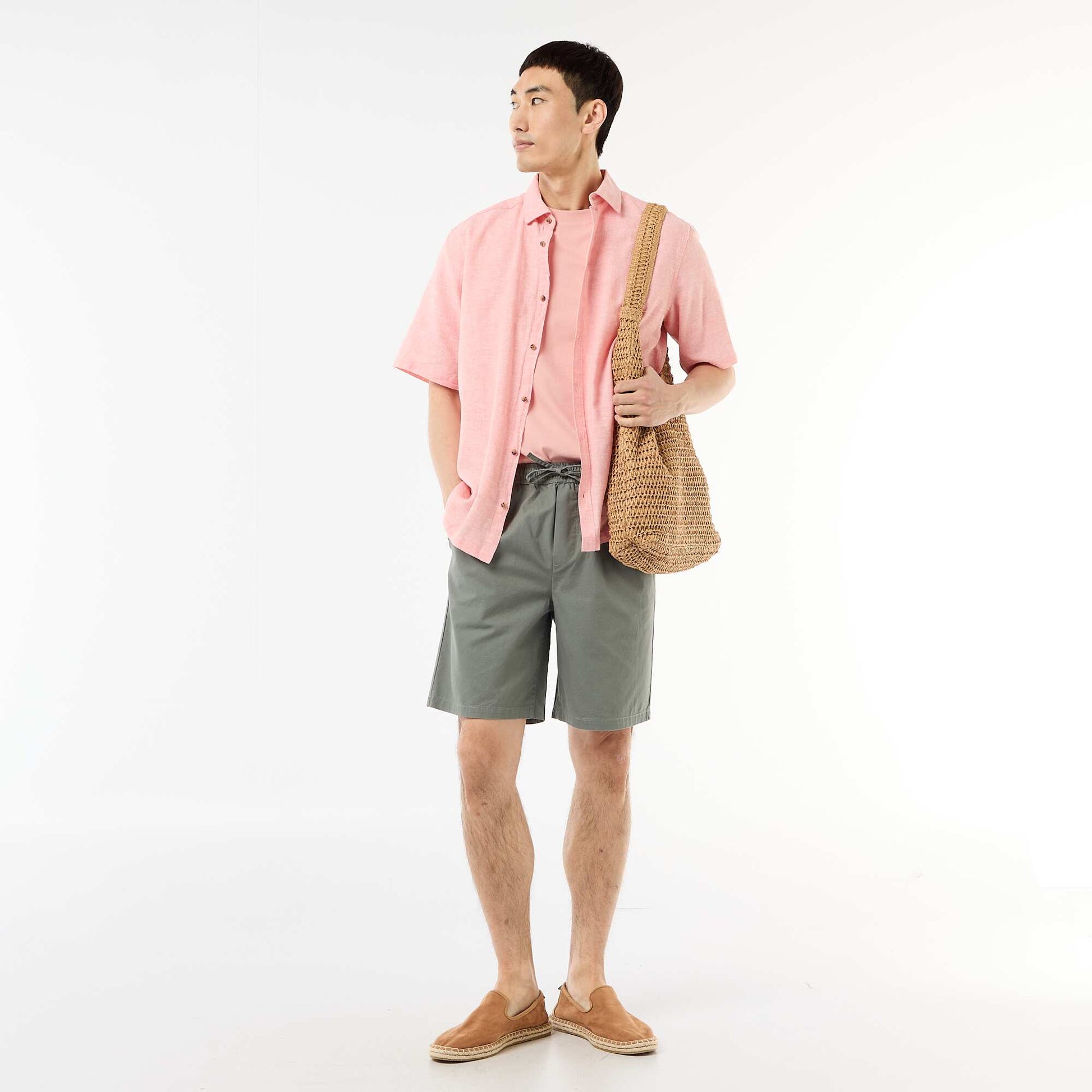 Comfort Fit / Oversized Plain T-shirt PINK