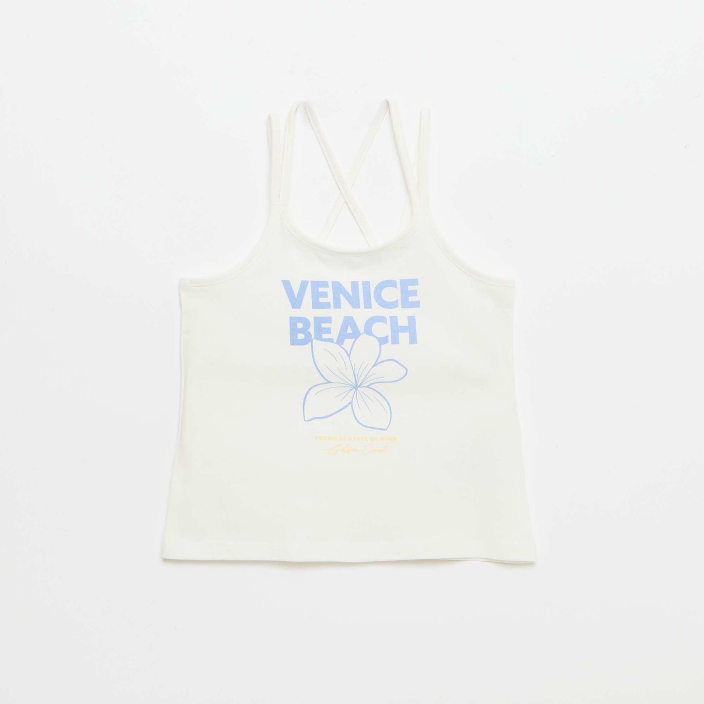 Set of 2 Tank Tops  1 Printed WHITE