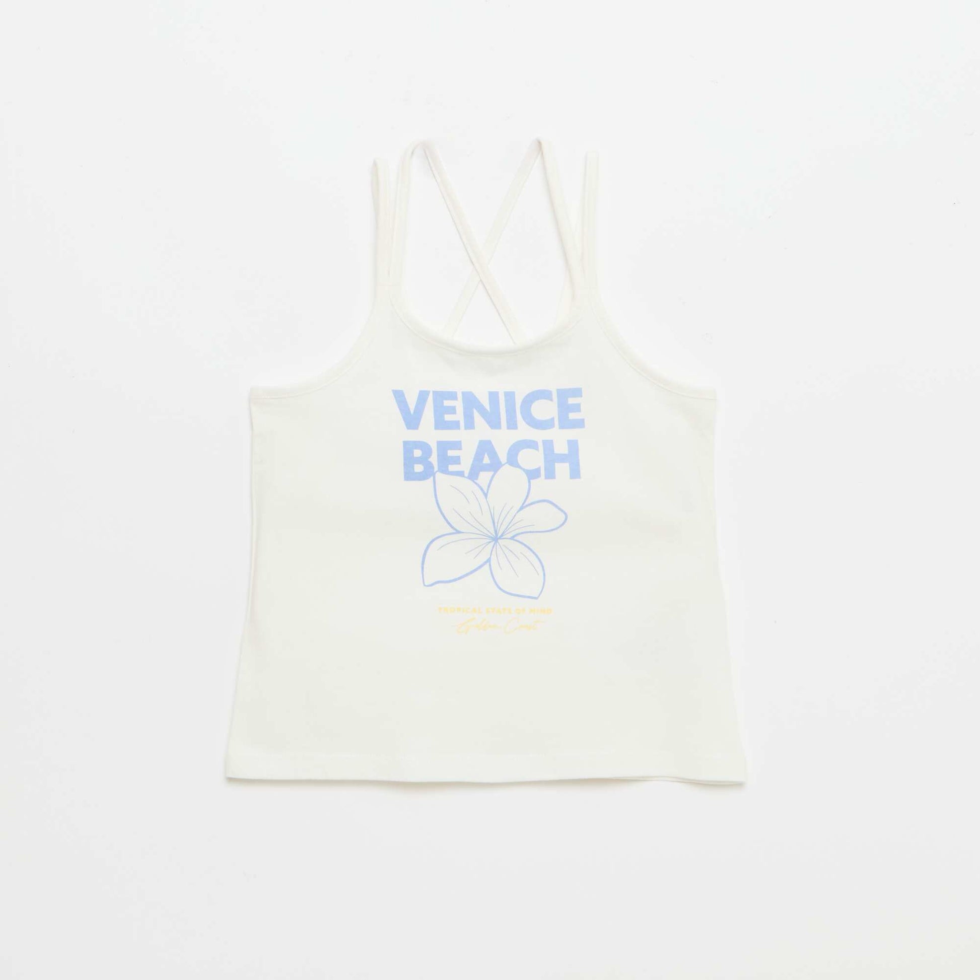 Set of 2 Tank Tops  1 Printed WHITE