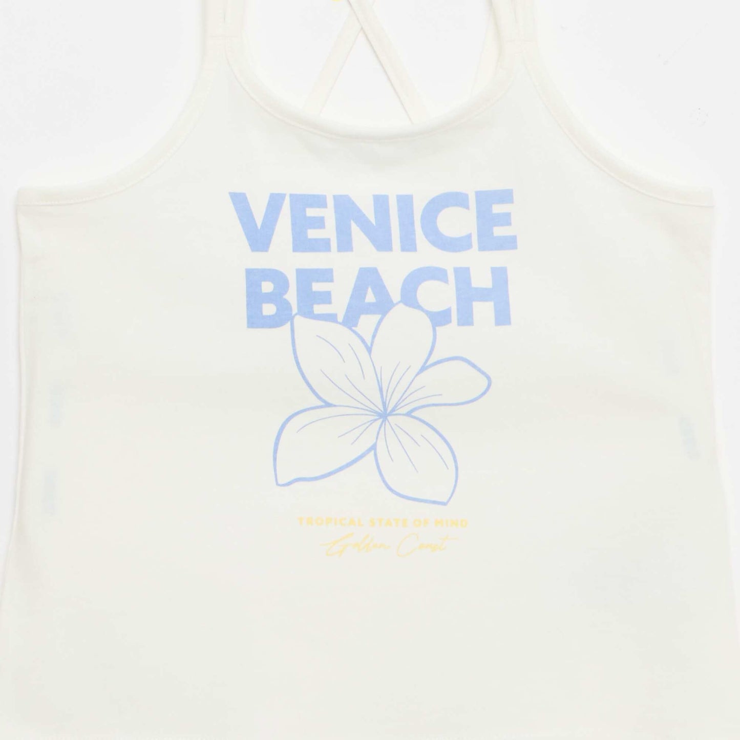 Set of 2 Tank Tops  1 Printed WHITE