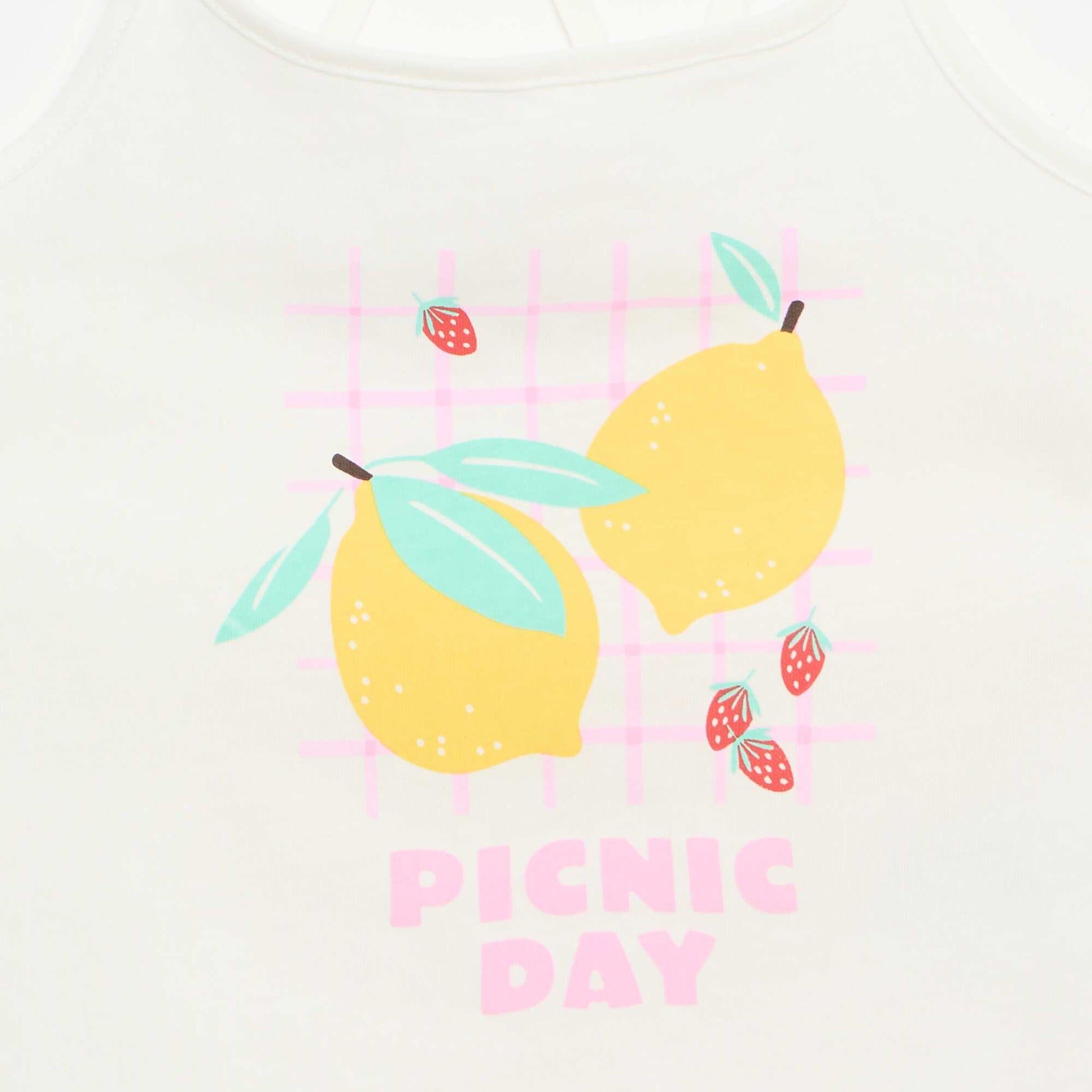 Set of 2 Tank Tops  1 Printed WHITE