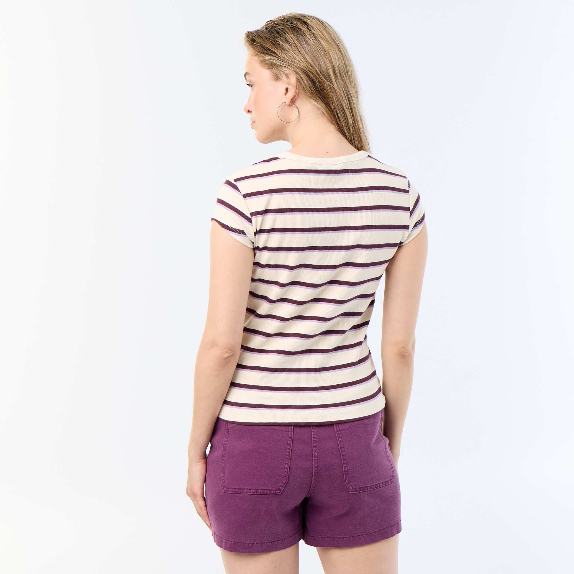 Ribbed Short-Sleeve Jersey T-Shirt WHITE