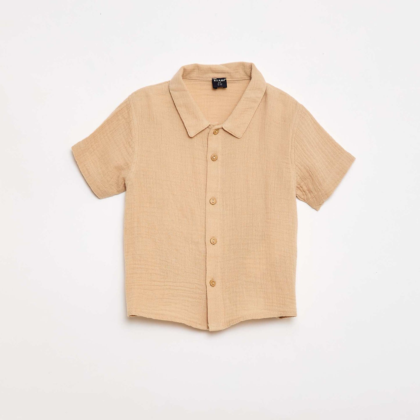 ორნაწილიანი პერანგი და შორტი ნაკრები კრემისფერი