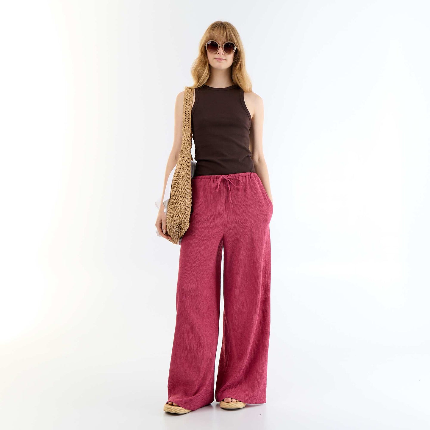 Sleeveless Tank Top with American Armholes BROWN