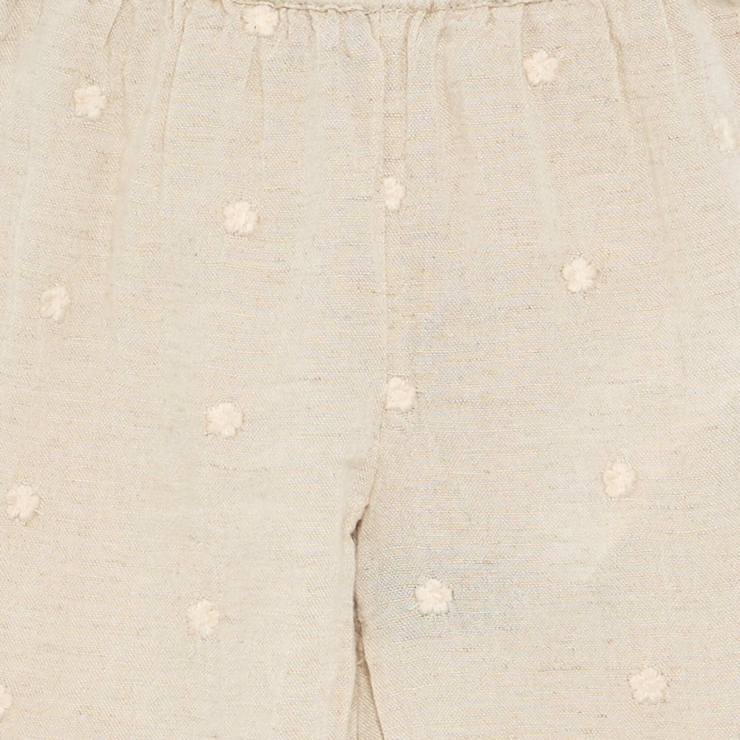 შარვალი ყვავილებიანი ნაქარგებით კრემისფერი