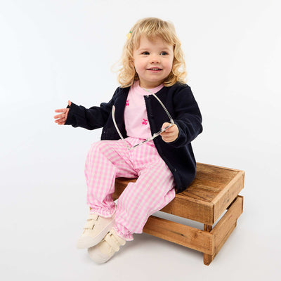 ვარდისფერი ბამბის ბამბის ვარდისფერი პოპლინის შარვალი