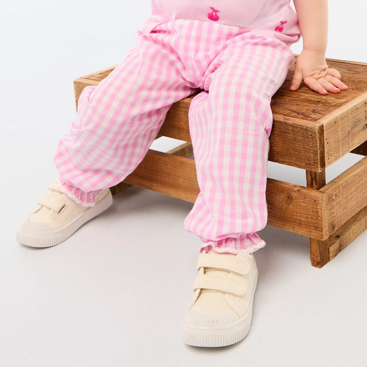 ვარდისფერი ბამბის ბამბის ვარდისფერი პოპლინის შარვალი