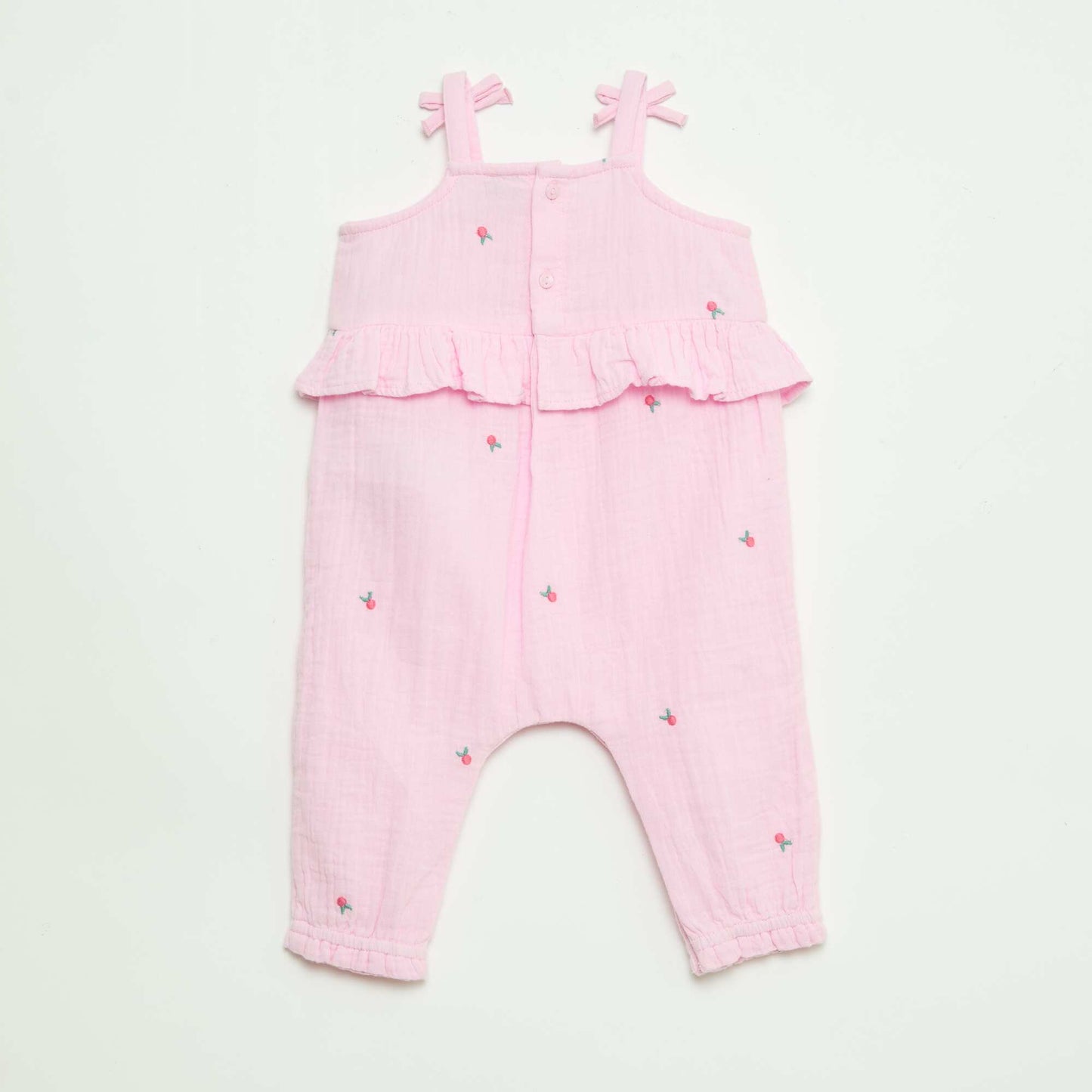 გრძელი ბამბის პოპლინის თასმიანი ტომარა ვარდისფერი