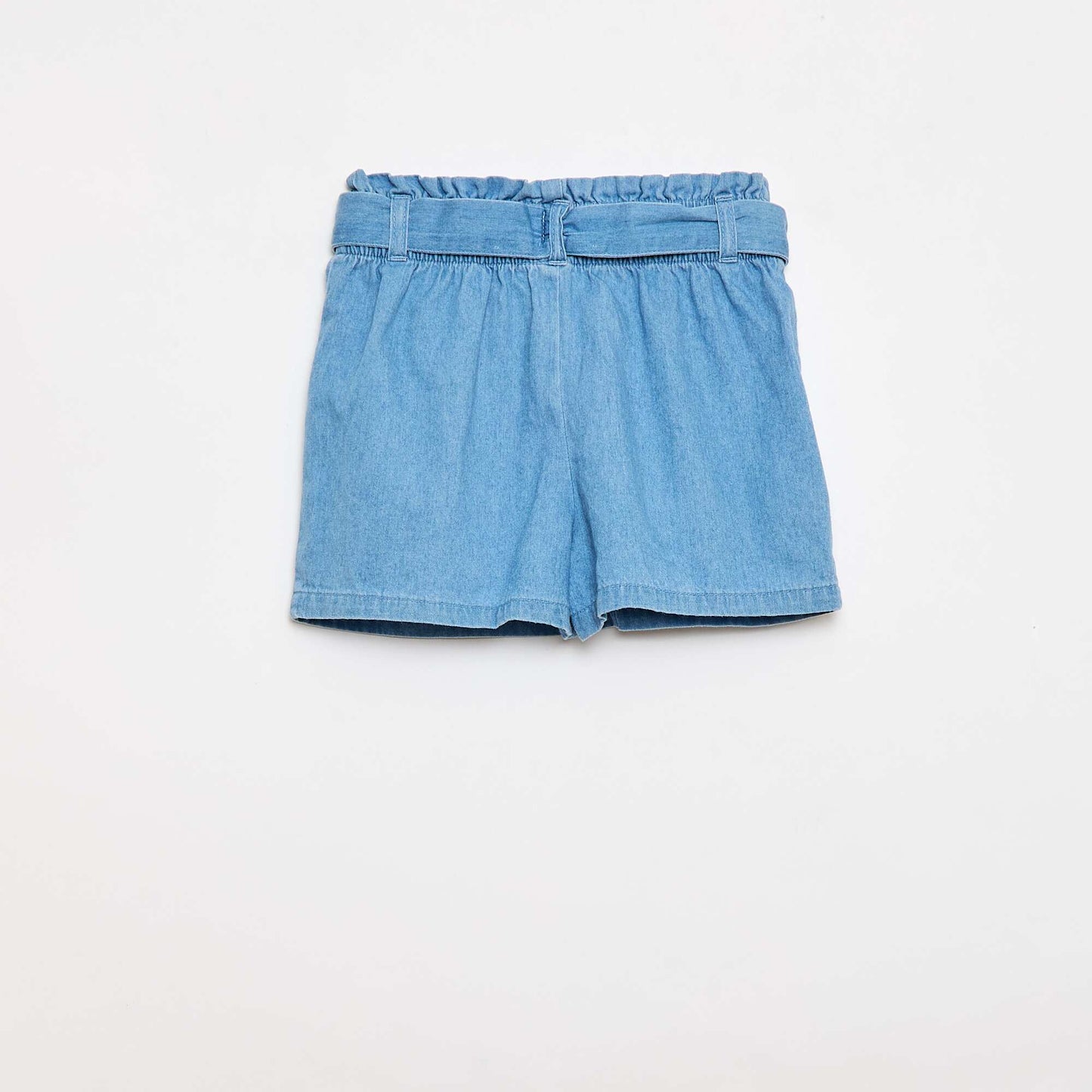 Light Denim Shorts with Removable Belt BLUE