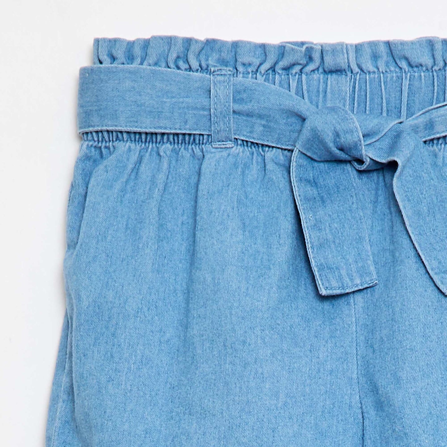 Light Denim Shorts with Removable Belt BLUE